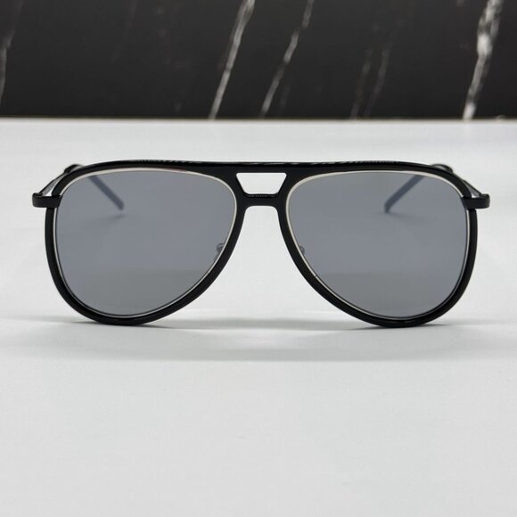 NEW SAINT LAURENT CLASSIC 11 RIM 002 BLACK AVIATOR SUNGLASSES SAINT LAURENT - Picture 4 of 11